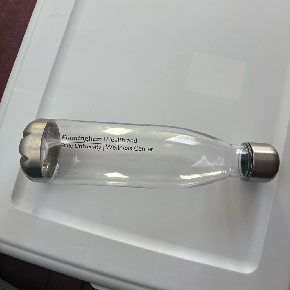 Clear Water Bottle with Silver Cap